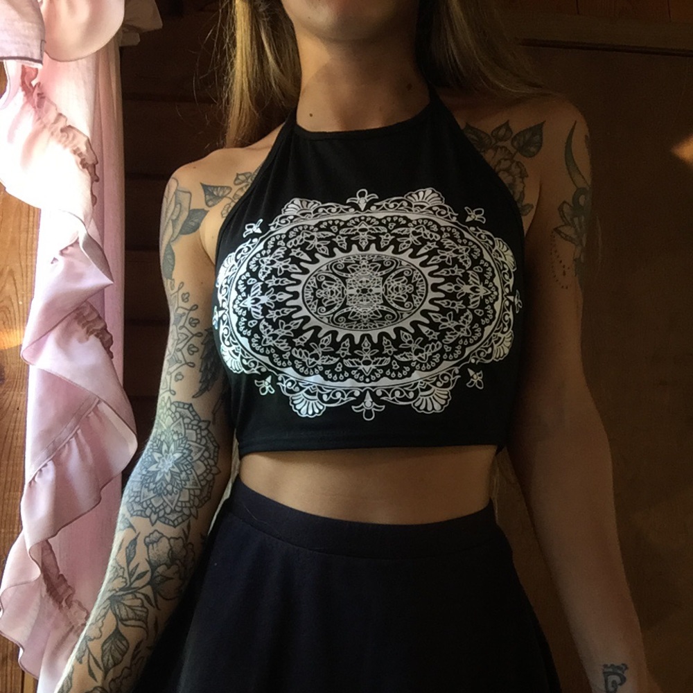 Mandala Crop Halter Top